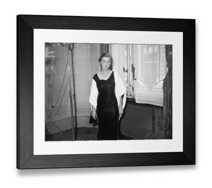 Framed Print : Princess Marina tries on a trousseau gown 14 September 1934