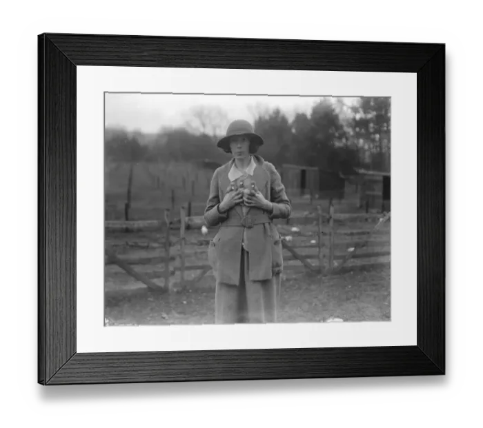 Framed Print : Lady Rosabelle Brand with ducklings on her duck farm at Littledene near Lewes, Sussex Framed Print : Lady Rosabelle Brand with ducklings on her duck farm at Littledene near Lewes, Sussex