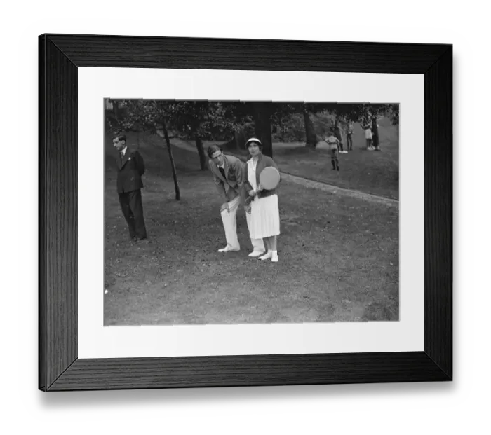 Framed Print : Lady Crossfields tennis club party at Highgate Miss Thelma Cazalet and Mr Bowater 1936 Framed Print : Lady Crossfields tennis club party at Highgate Miss Thelma Cazalet and Mr Bowater 1936