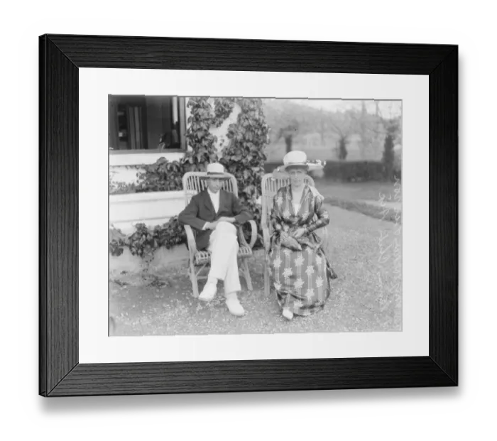 Framed Print : Hon Mrs Vickers and her son at Six Le Bain 1922