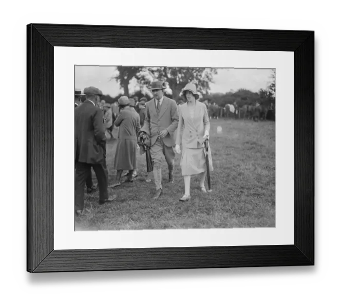 Framed Print : At the Rutland Agricultural Show at Oakham, Captain and Mrs Fitzroy. 30 July 1927 Framed Print : At the Rutland Agricultural Show at Oakham, Captain and Mrs Fitzroy. 30 July 1927