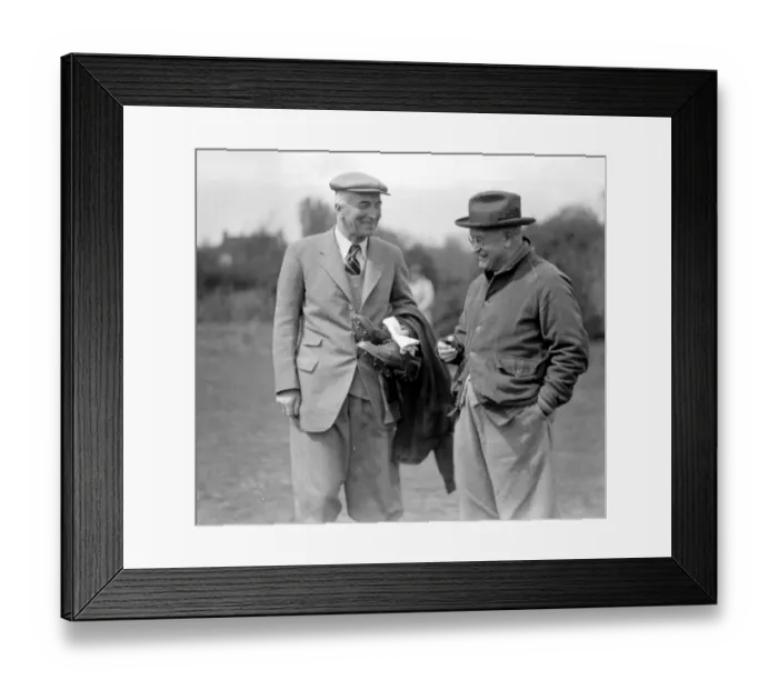 Framed Print : Parliamentary Golf Tournament at Walton Heath. Sir John Simon and Sir Emsley Carr Framed Print : Parliamentary Golf Tournament at Walton Heath. Sir John Simon and Sir Emsley Carr
