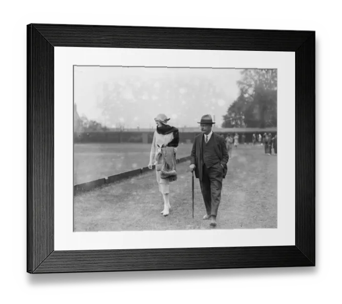Framed Print : Polo at Hurlingham. Baron Van Heemstra and Mrs Lees 18th May 1925
