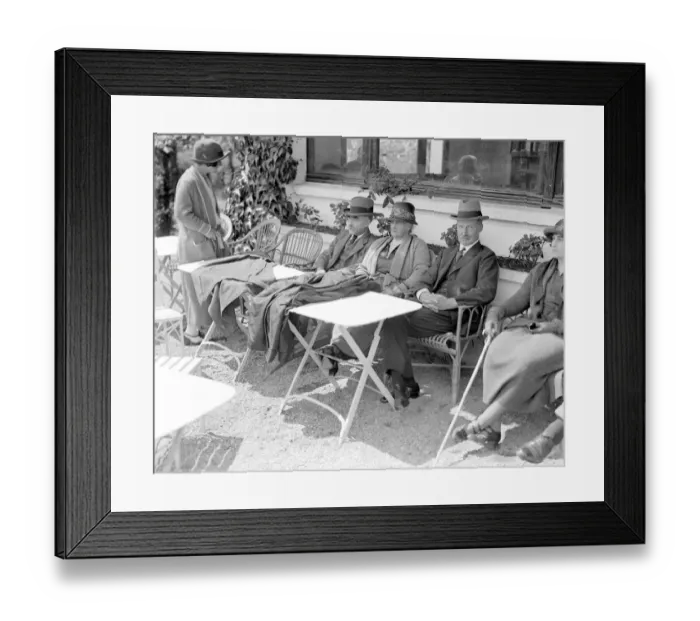Framed Print : At Aix-Les-Bains Mr Bonar Law with Mr and Mrs Rudyard Kipling. 31 October 1923