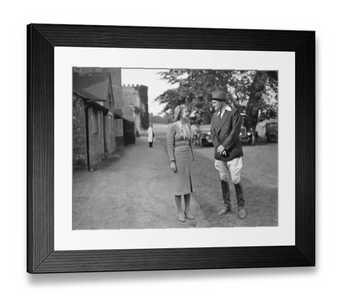 Framed Print : At the Polo at Cowdray Park at Midhurst in Sussex, Daphne Pearson with Captain D Dawney Framed Print : At the Polo at Cowdray Park at Midhurst in Sussex, Daphne Pearson with Captain D Dawney