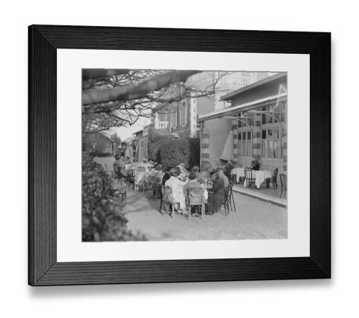 Framed Print : Tea time at Biarritz Golf Club in France 8 April 1921 Framed Print : Tea time at Biarritz Golf Club in France 8 April 1921