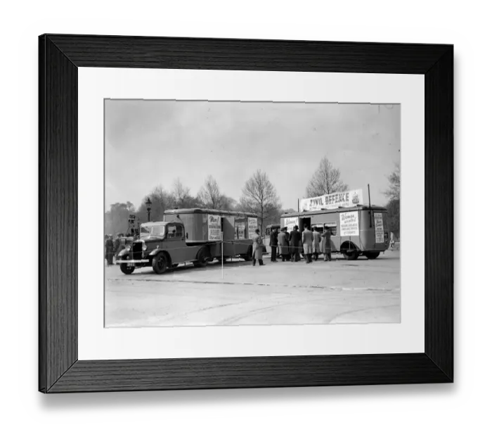 Framed Print : Mobile recruiting vans. Horse Guards Parade. 24 April 1939 Framed Print : Mobile recruiting vans. Horse Guards Parade. 24 April 1939