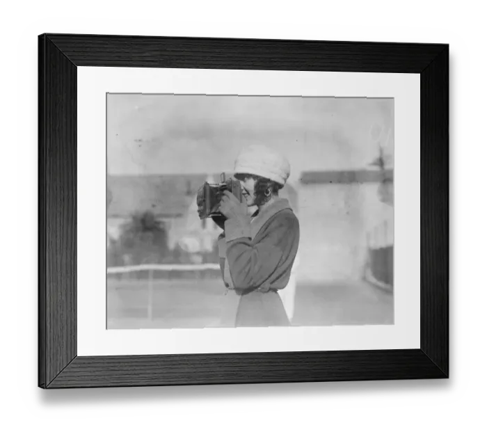 Framed Print : A pretty French girl press photographer on the riviera 19 January 1921 Framed Print : A pretty French girl press photographer on the riviera 19 January 1921