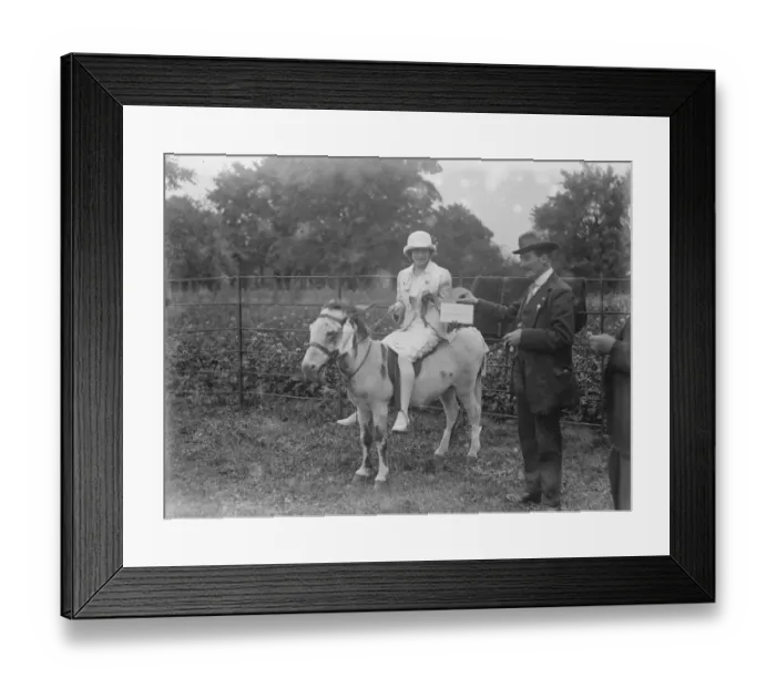 Framed Print : Variety Artist fete at Twickenham Miss Jane Ayr on Domino a donkey aged 41 Framed Print : Variety Artist fete at Twickenham Miss Jane Ayr on Domino a donkey aged 41