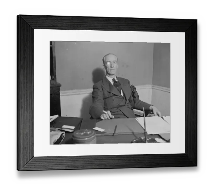 Framed Print : Mr Claude Taylor, Department of overseas trade. Photographed at his office, British Framed Print : Mr Claude Taylor, Department of overseas trade. Photographed at his office, British