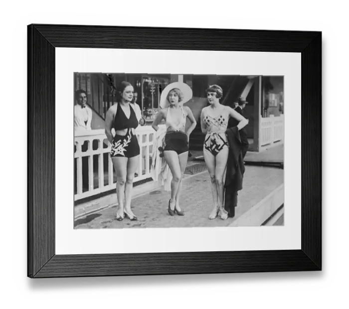 Framed Print : Daring bathing costumes shown at Paris parade. Some of the most daring bathing Framed Print : Daring bathing costumes shown at Paris parade. Some of the most daring bathing