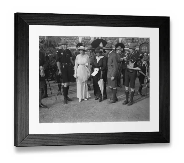 Framed Print : Queen Alexandra inspects the boy scouts at Horse Guard. Lady Baden Powell Framed Print : Queen Alexandra inspects the boy scouts at Horse Guard. Lady Baden Powell