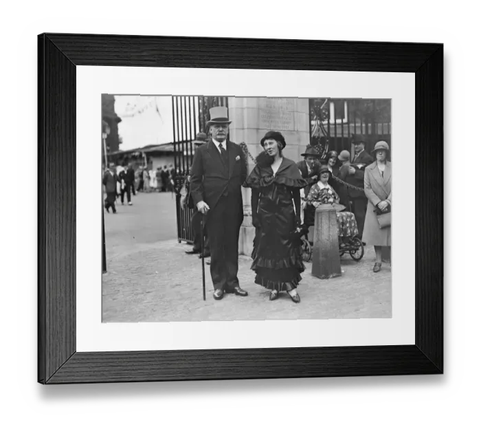 Framed Print : Eton versus Harrow at Lords. General and Mrs G Palmer. 10 July 1931