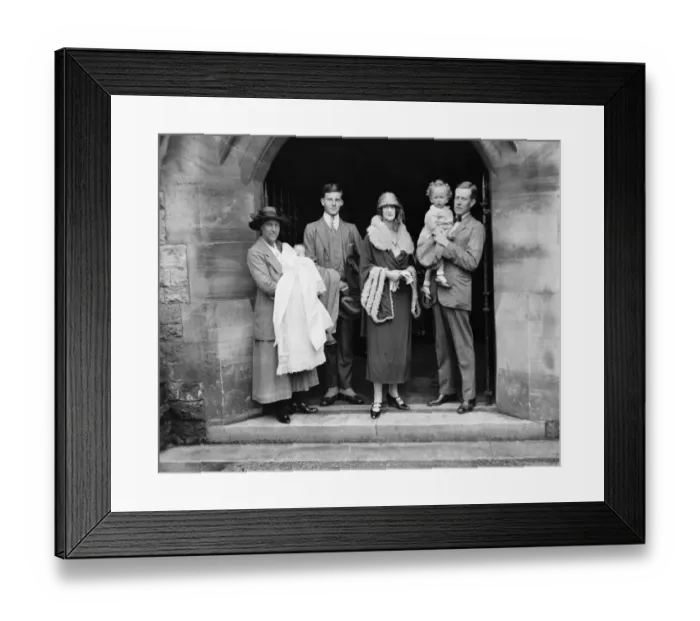 Framed Print : Christening at St Saviour s. Westgate on Sea The infant Simon, Mr Harold Warrender
