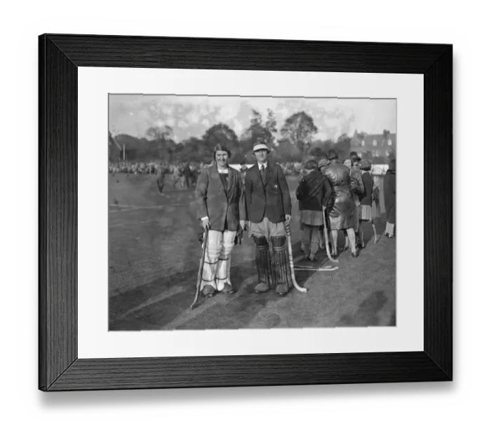 Framed Print : England versus Australia, Womens hockey Sutton Miss W Brown ( England Goalie ) Framed Print : England versus Australia, Womens hockey Sutton Miss W Brown ( England Goalie )