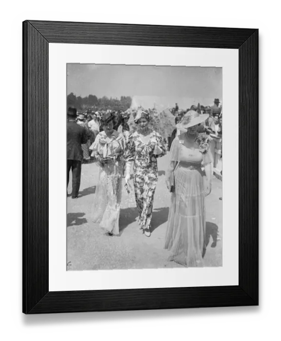 Framed Print : White Parasol And Unusual Hat Fashion At Ascot. Ascot, on Royal Hunt Cup day Framed Print : White Parasol And Unusual Hat Fashion At Ascot. Ascot, on Royal Hunt Cup day