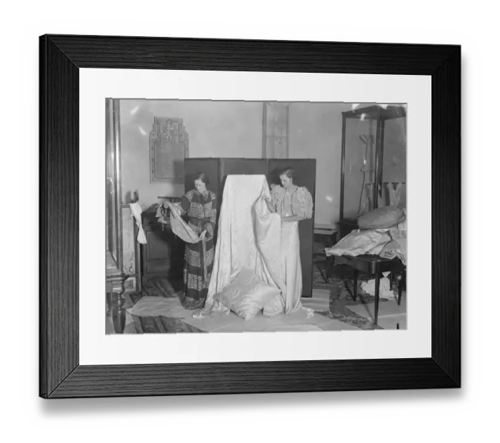 Framed Print : Royal School of Needlework prepares for exhibition to be opened by Duchess of York, Surbiton Framed Print : Royal School of Needlework prepares for exhibition to be opened by Duchess of York, Surbiton