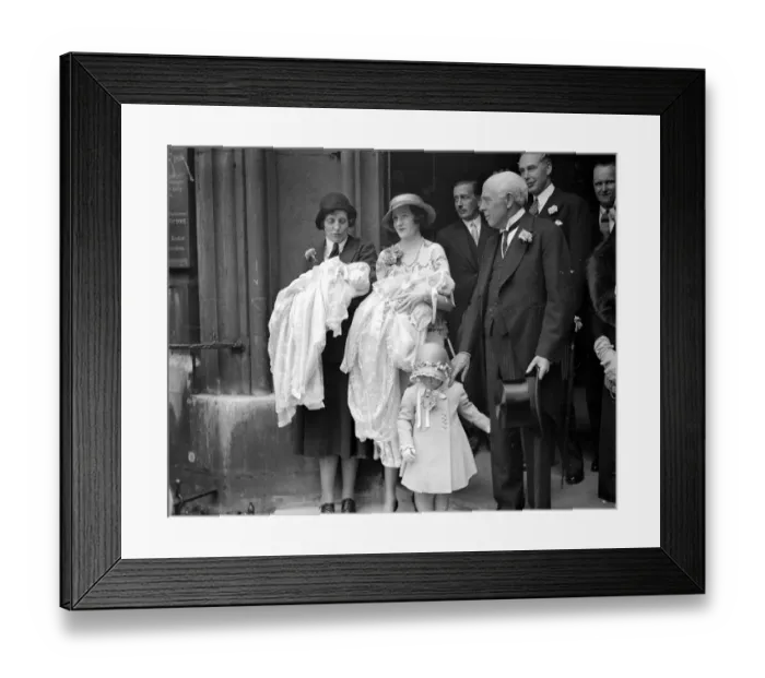 Framed Print : Hon Mrs Edward Barford at christening of her twins at St Margarets, Westminster Framed Print : Hon Mrs Edward Barford at christening of her twins at St Margarets, Westminster