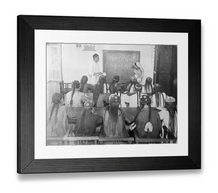 Framed Print : Women wearing long headdresses and plaits at a class in Tajikistan, Soviet Central Asia Framed Print : Women wearing long headdresses and plaits at a class in Tajikistan, Soviet Central Asia
