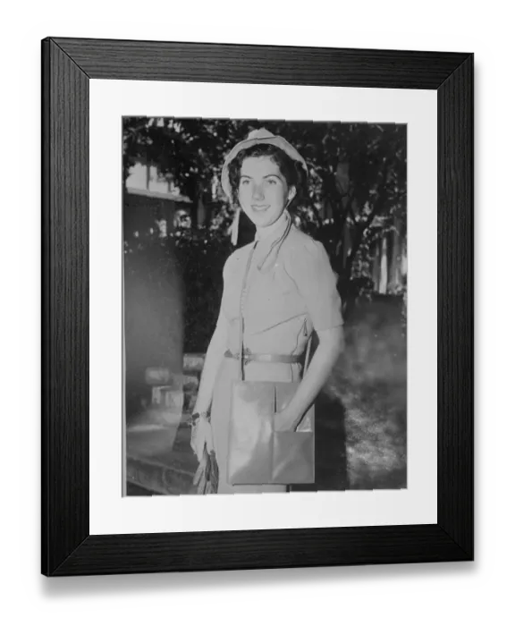 Framed Print : Fashion goes back to school. A new summer outfit with the address in string colour