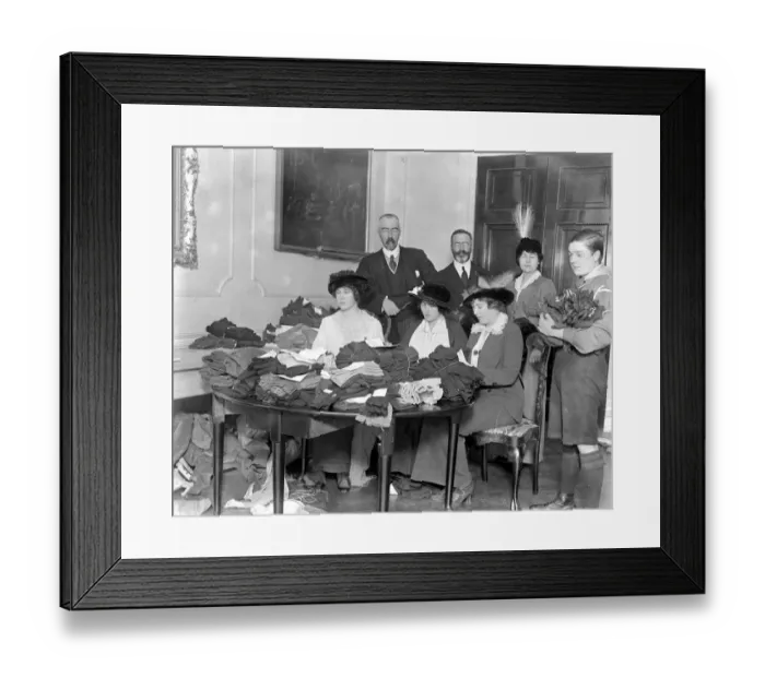 Framed Print : Grand Duke Michael, Countess Zia and Nada Torby collecting funds for scarves and socks for soldiers Framed Print : Grand Duke Michael, Countess Zia and Nada Torby collecting funds for scarves and socks for soldiers