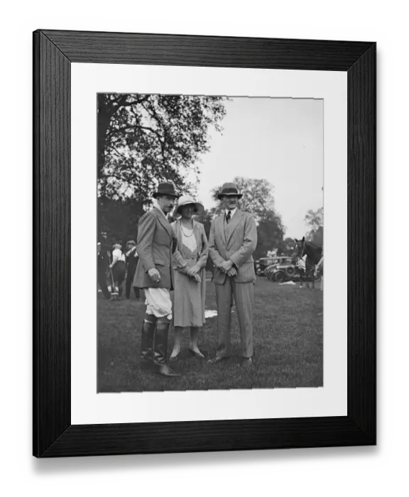 Framed Print : Ranelagh, Junior Colts Cup left to right; Major Lyon, Mrs and Colonel Gordon Framed Print : Ranelagh, Junior Colts Cup left to right; Major Lyon, Mrs and Colonel Gordon