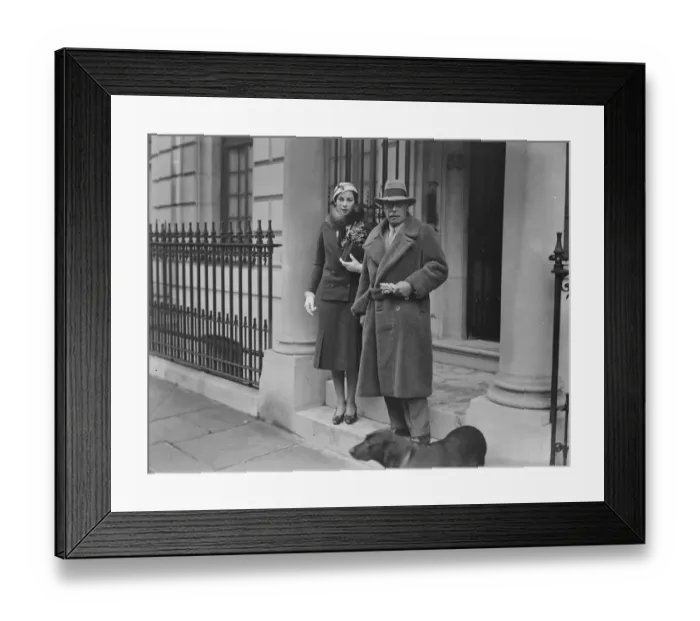 Framed Print : Colonel Claude Beddington and Miss Sheila Heddington leaving their London home for Palestine Framed Print : Colonel Claude Beddington and Miss Sheila Heddington leaving their London home for Palestine