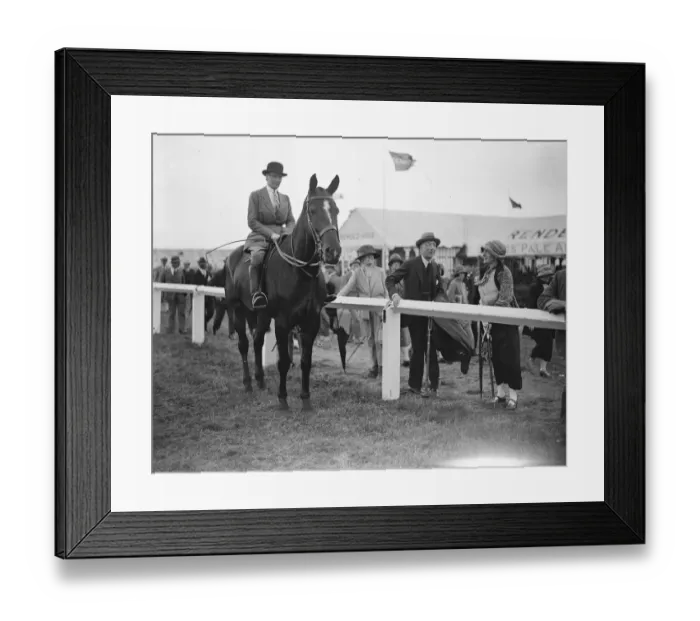 Framed Print : The Royal Agriculture Show at Leicester. Miss Augusta Hamilton ( mounted ) chatting Framed Print : The Royal Agriculture Show at Leicester. Miss Augusta Hamilton ( mounted ) chatting