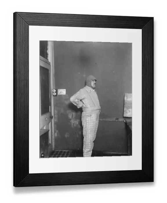Framed Print : A new suit for flying men. It won t burn, won t sink and keeps out the cold Framed Print : A new suit for flying men. It won t burn, won t sink and keeps out the cold