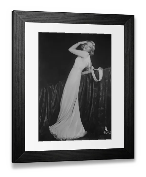 Framed Print : FIlming in Budapest. Miss Betty Stockfield photographed by Professor Angelo, while