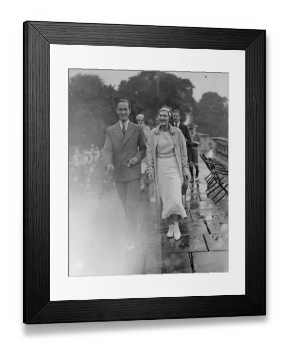 Framed Print : Lady Crossfields tennis club party at Highgate Mr Graves and Miss Livia Paravicini 1933