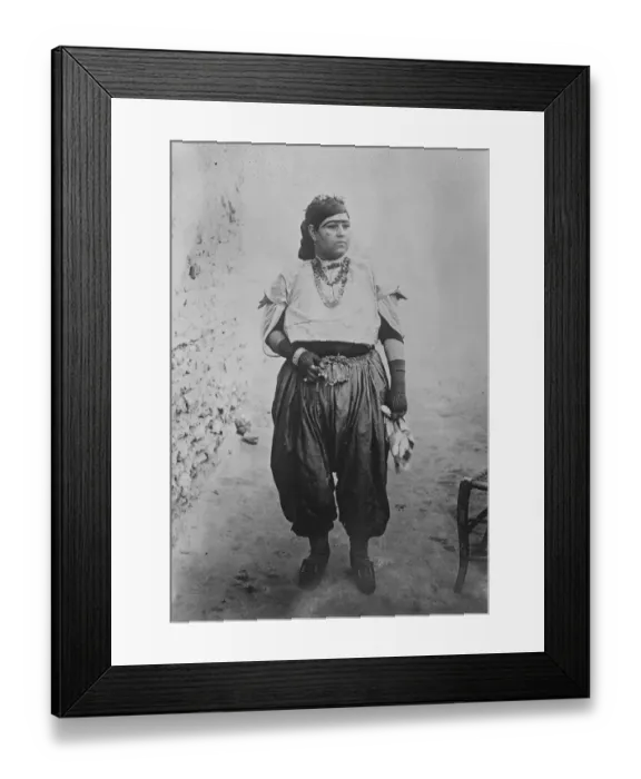 Framed Print : Where women wear the breeches. A quaint picture from the city of Tunis, showing Framed Print : Where women wear the breeches. A quaint picture from the city of Tunis, showing