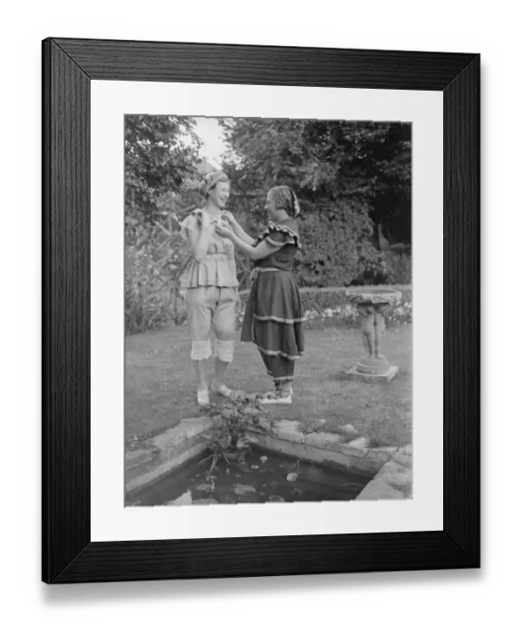 Framed Print : Guests wear bathing costumes of the 19 century at London party. At a party given Framed Print : Guests wear bathing costumes of the 19 century at London party. At a party given