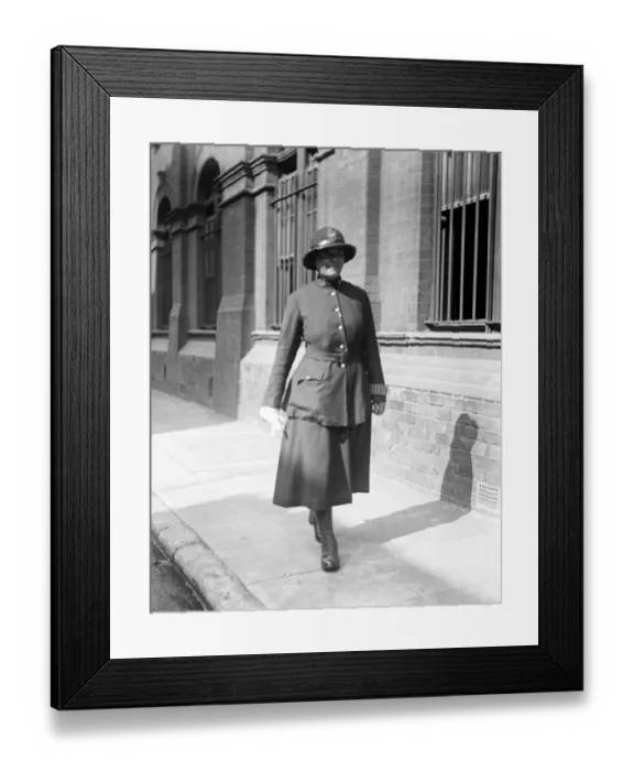 Framed Print : Policewoman patrolling (old dress) 1931 Framed Print : Policewoman patrolling (old dress) 1931