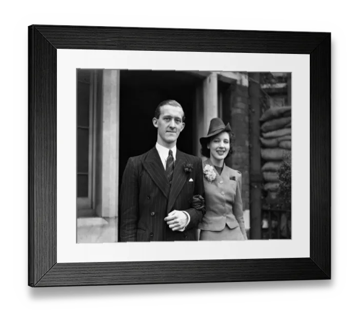 Framed Print : Wedding of Mr Donald J Dickman and Miss Betty N Swinhoe at Kensington Register Office, London Framed Print : Wedding of Mr Donald J Dickman and Miss Betty N Swinhoe at Kensington Register Office, London