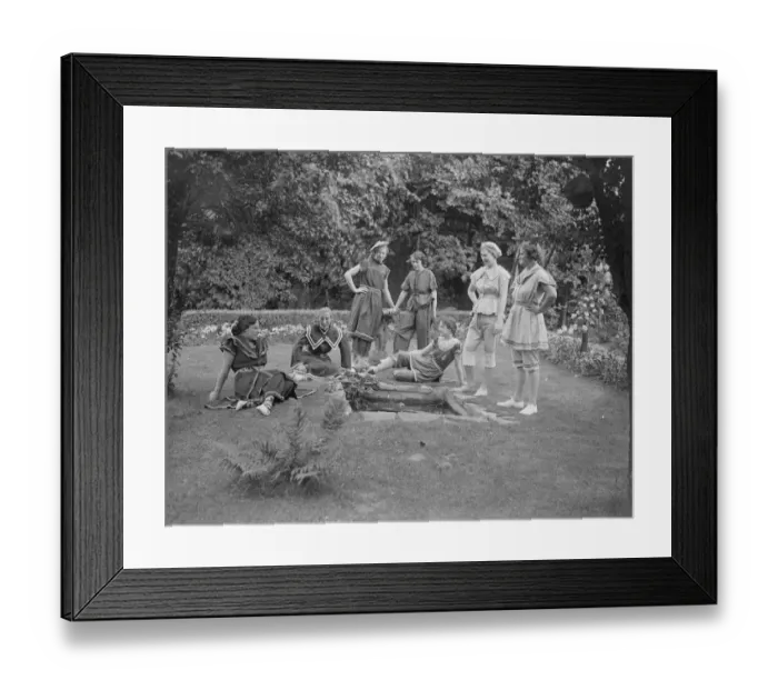 Framed Print : How the victorians braved the sea. Guests wear bathing costumes of the 19 century Framed Print : How the victorians braved the sea. Guests wear bathing costumes of the 19 century