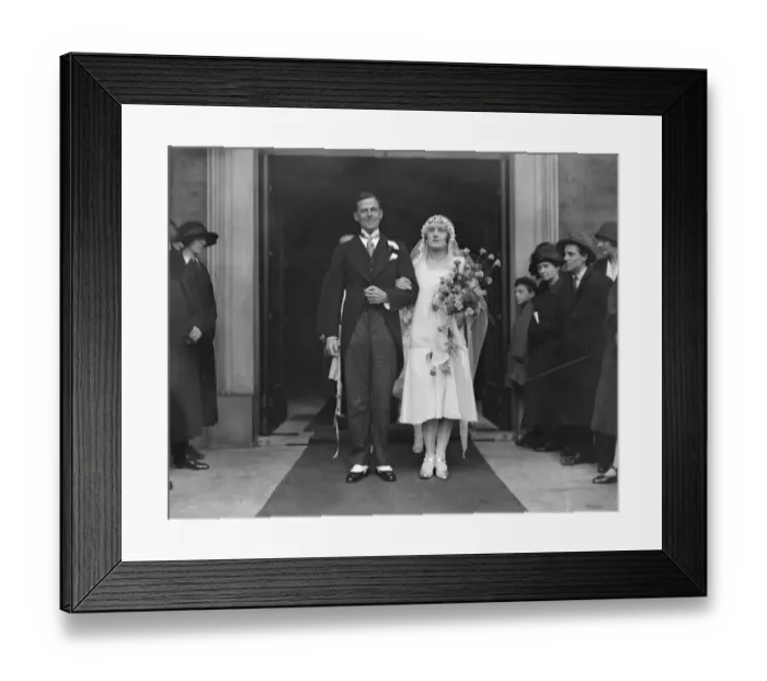 Framed Print : Wedding of Hon Amyas Scott Bushe and Miss Dilys Rees Davies ( daughter of Sir Colin