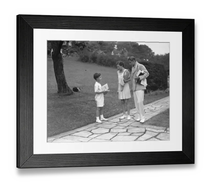 Framed Print : Lady Crosfields tennis party at Highgate. Master Paul Homes Cronefield with Mr