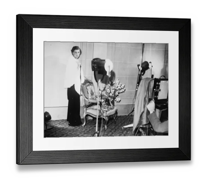 Framed Print : Princess Marina is photographed trying on a trousseau gown 14 September 1934 Framed Print : Princess Marina is photographed trying on a trousseau gown 14 September 1934