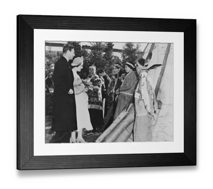 Framed Print : Original caption: The Royal Visit to Canada. The King and Queen visited the Ojibway Framed Print : Original caption: The Royal Visit to Canada. The King and Queen visited the Ojibway
