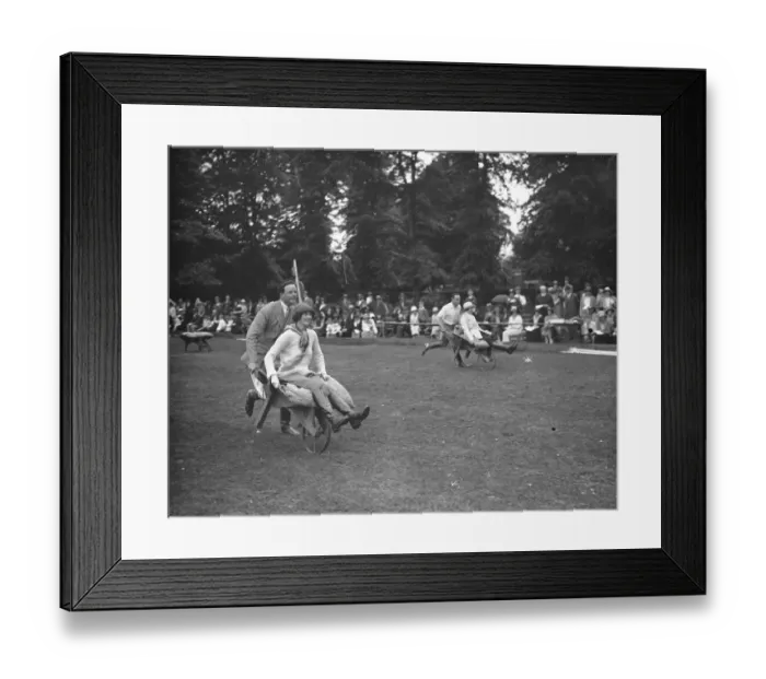 Framed Print : Roehampton Club Pony Gymkhana Lord Blandford and Lady Warrender in the wheelbarrow Framed Print : Roehampton Club Pony Gymkhana Lord Blandford and Lady Warrender in the wheelbarrow