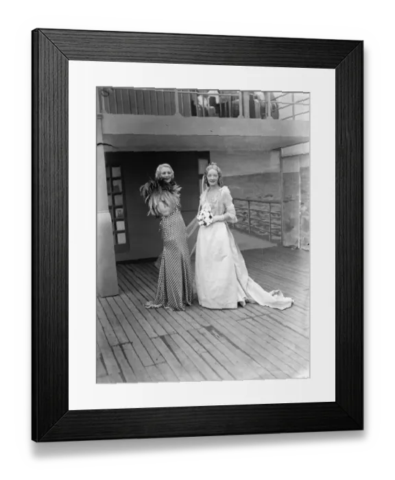 Framed Print : Girl with sixteen inch waist wears 1863 wedding dress at Whiteleys birthday celebration Framed Print : Girl with sixteen inch waist wears 1863 wedding dress at Whiteleys birthday celebration