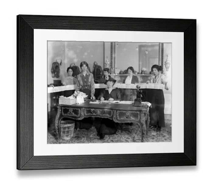 Framed Print : Mrs C. Arthur Pearson collecting 100 miles of pennies for the Queens work fro women fund Framed Print : Mrs C. Arthur Pearson collecting 100 miles of pennies for the Queens work fro women fund