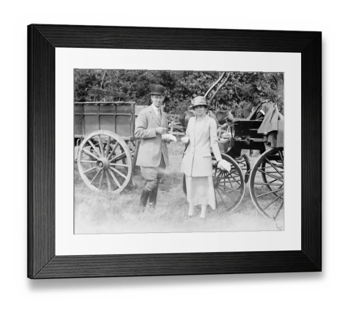 Framed Print : Westerham Hill horse show. Earl and Countess Stanhope lunch standing Framed Print : Westerham Hill horse show. Earl and Countess Stanhope lunch standing