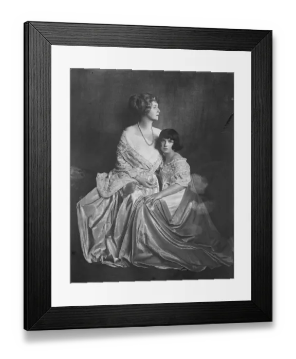 Framed Print : The Baroness Lucy Morpurgo, with her daughter. Fashion leader who makes and designs