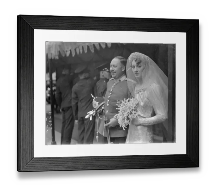 Framed Print : Lady Sylvia Maitland married to Lord Carew at St Margaret s. Lady Sylvia Maitland