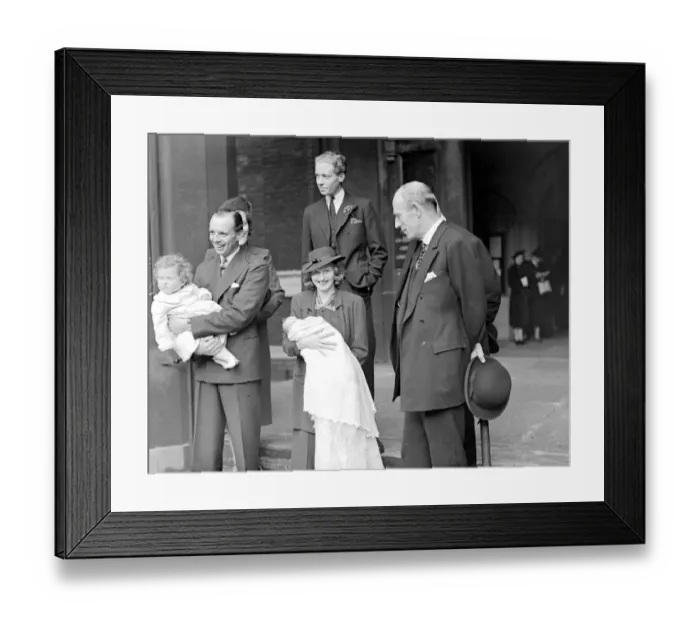 Framed Print : Hon Charles and Mrs C. Wood and their infant daughter after the Christening at St Paul s