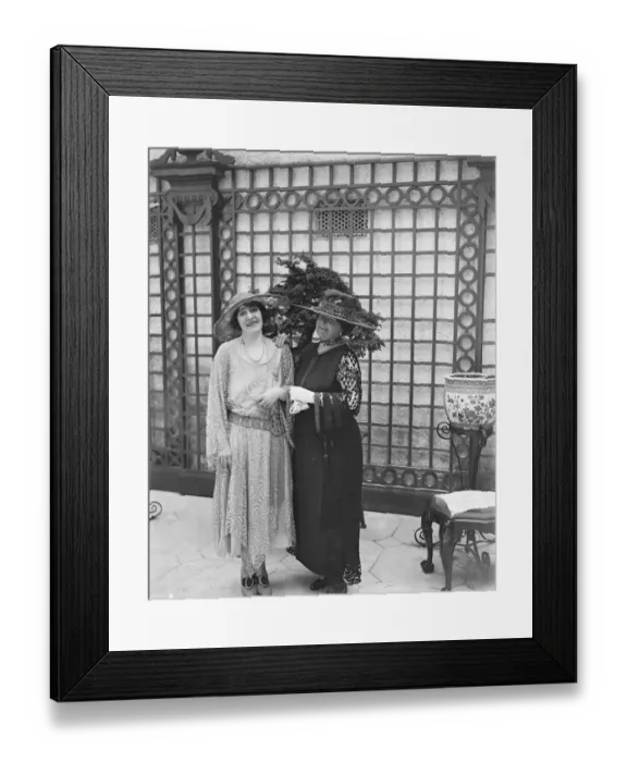 Framed Print : Society garden party at Lady Hultons residence. Lady Huton ( left ) and Lady Framed Print : Society garden party at Lady Hultons residence. Lady Huton ( left ) and Lady