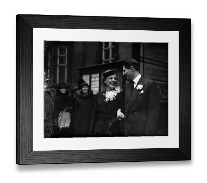Framed Print : The wedding of Mr Ian Wilson - Young ( second secretary at the Foreign Office ) Framed Print : The wedding of Mr Ian Wilson - Young ( second secretary at the Foreign Office )