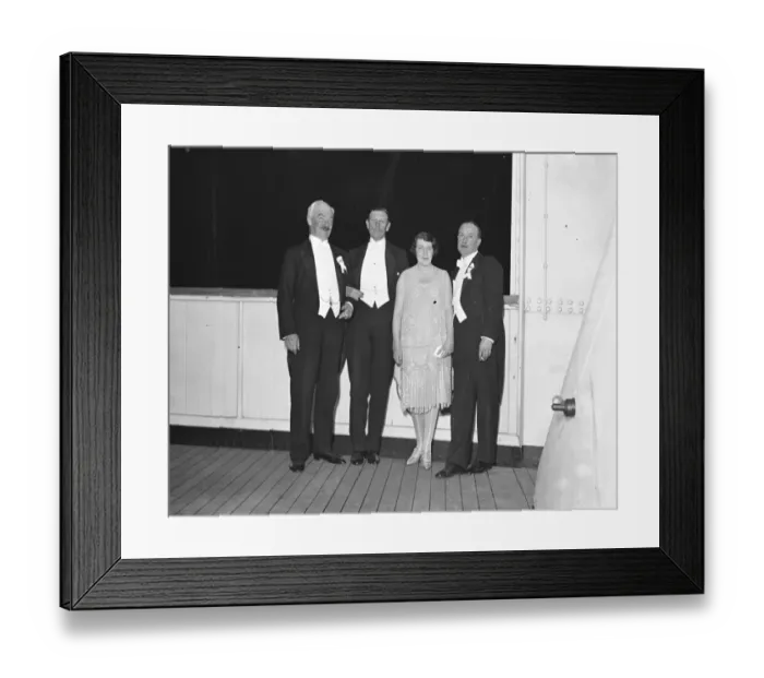Framed Print : South Hants county ball aboard SS Majestic at Southampton left to right Mr P E Currey Framed Print : South Hants county ball aboard SS Majestic at Southampton left to right Mr P E Currey